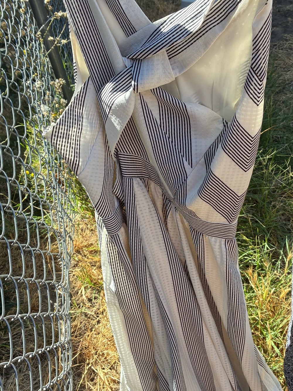 Maurices White and Black Striped Midi Dress